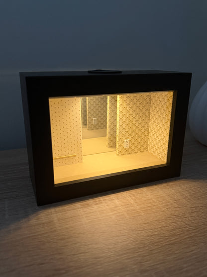 Backrooms Level 0 Miniature Room Decor – Infinite Mirror Shadow Box