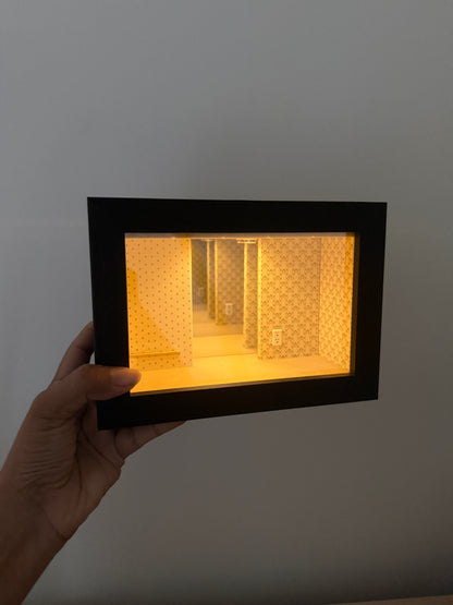 Backrooms Level 0 Miniature Room Decor – Infinite Mirror Shadow Box