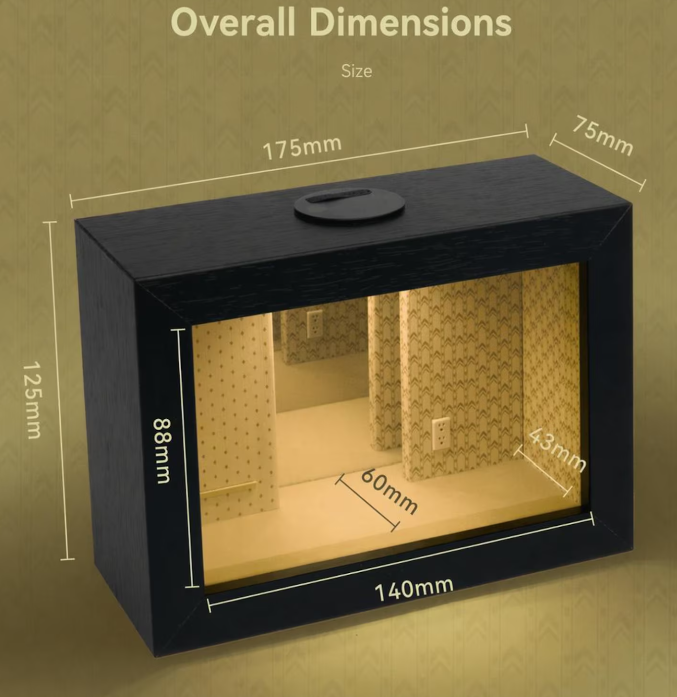 Backrooms Level 0 Miniature Room Decor – Infinite Mirror Shadow Box